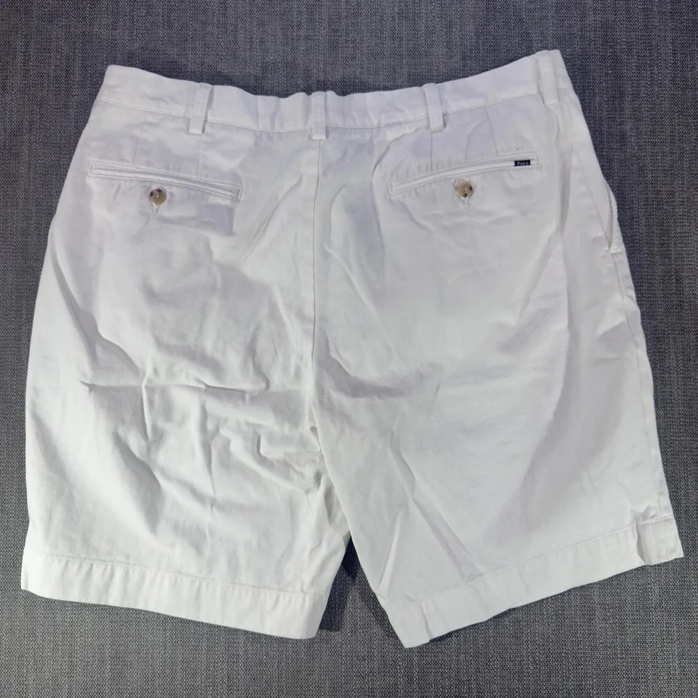 Polo Ralph Lauren Shorts Mens 36 White Chino Classic Fit Flat Front Casual